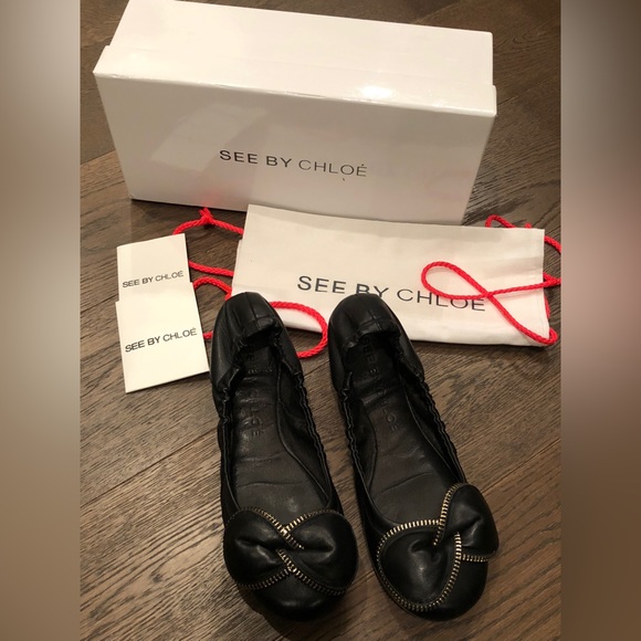 See by Chloe ballet Clara flats black size 7 - Picture 3 of 8